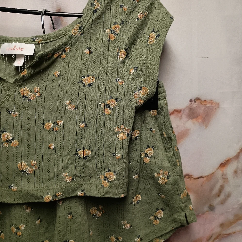 Colsie Green Floral‎ 2pc Sleepset